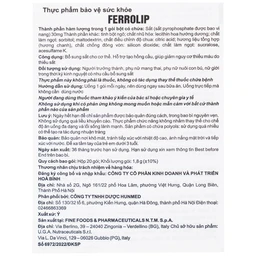 Hỗ trợ giúp giảm nguy cơ thiếu máu do thiếu sắt Ferrolip Uga (20 gói)