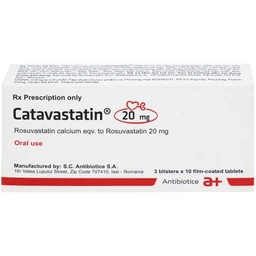 Thuốc Catavastatin 20mg Antibiotice điều trị tăng cholesterol máu và phòng ngừa biến cố tim mạch (3 vỉ x 10 viên)