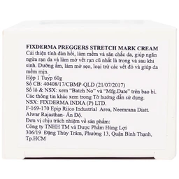 Kem bôi ngừa rạn da bà bầu Fixderma Preggers Stretch Mark cream 60g
