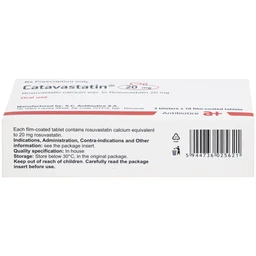 Thuốc Catavastatin 20mg Antibiotice điều trị tăng cholesterol máu và phòng ngừa biến cố tim mạch (3 vỉ x 10 viên)