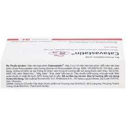 Thuốc Catavastatin 20mg Antibiotice điều trị tăng cholesterol máu và phòng ngừa biến cố tim mạch (3 vỉ x 10 viên)