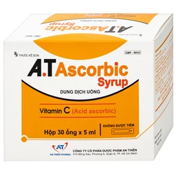 Siro A.T Ascorbic An Thiên Bổ sung vitamin C, Phòng và Điều trị bệnh scorbut (30 ống x 5ml)