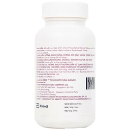 Thuốc Glotadol 650 Abbott hỗ trợ hạ sốt và giảm đau (200 viên)