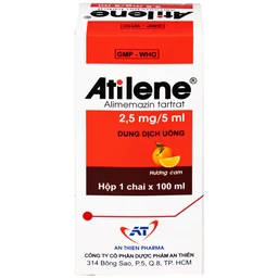 Thuốc Atilene 2,5mg/5ml An Thiên điều trị các bệnh hô hấp, viêm mũi, hắt hơi, sổ mũi (100ml)
