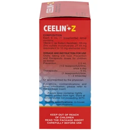 Siro Ceelin + Z United phòng ngừa và điều trị thiếu vitamin C hoặc thiếu kẽm (60ml)