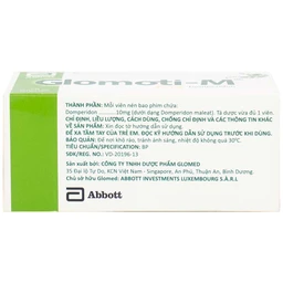 Thuốc Glomoti-M Glomed điều trị triệu chứng buồn nôn, nôn, chướng bụng (10 vỉ x 10 viên)