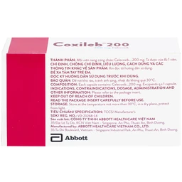 Viên nang cứng Coxileb 200 Glomed điều trị viêm khớp dạng thấp (3 vỉ x 10 viên)