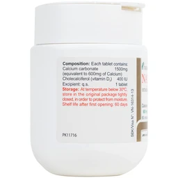 Viên nén Natecal D3 Italfarmaco điều trị và phục hồi thiếu vitamin D (60 viên)