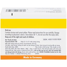 Thuốc Flucona-Denk 150mg điều trị nhiễm nấm candida ở người lớn (1 viên)