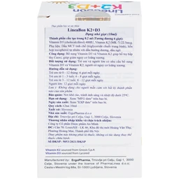 Siro giúp hỗ trợ hấp thụ canxi LineaBon K2+D3 ErgoPharm (10ml)