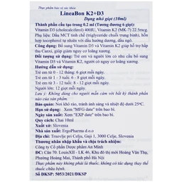 Siro giúp hỗ trợ hấp thụ canxi LineaBon K2+D3 ErgoPharm (10ml)