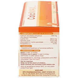 Dung dịch uống CalciMAX OPV giúp ngon miệng, chắc khỏe xương (20 ống x 10ml)