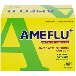 Thuốc Ameflu Không Gây Buồn Ngủ OPV điều trị các triệu chứng cảm lạnh và cảm cúm (10 vỉ x 10 viên)