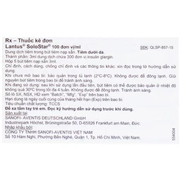 Bút tiêm Lantus SoloStar 100 Units/ml điều trị đái tháo đường (5 cây x 3ml)