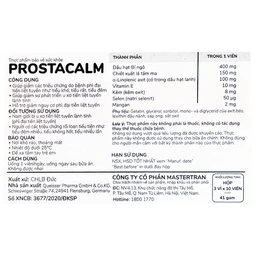 Viên uống giúp giảm triệu chứng do bệnh phì đại tiền liệt tuyến cho nam giới Doppelherz Aktiv Prostacalm (3 vỉ x 10 viên)