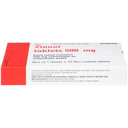Thuốc Zinnat tablets 500mg Sandoz điều trị những nhiễm khuẩn do vi khuẩn nhạy cảm gây ra (1 vỉ x 10 viên)