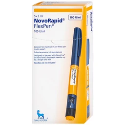 Bút tiêm Novorapid FlexPen 100U/ml Novo Nordisk kiểm soát đường huyết (5 cây x 3ml)
