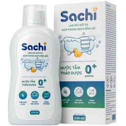 Nước tắm gội thảo dược cho bé Sachi Làm dịu mát da và phòng ngừa rôm sảy chai 250ml