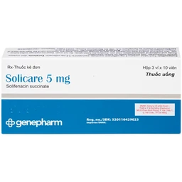 Thuốc Solicare 5mg Genepharm điều trị tiểu không kiểm soát do bàng quang kích thích (3 vỉ x 10 viên)