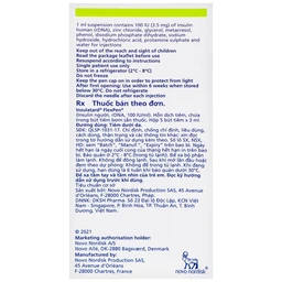 Bút tiêm Insulatard FlexPen 100IU/ml Novo Nordisk điều trị bệnh đái tháo đường (5 cây)