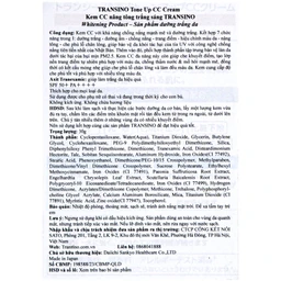 Kem chống nắng nâng tông trắng sáng Transino tone up cc cream SPF 50+ PA++++ hộp 30g