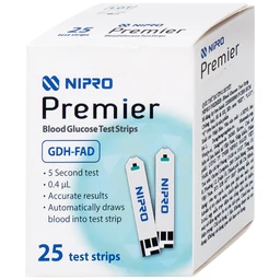 Que thử đường huyết Nipro Premier (hộp 25 que)
