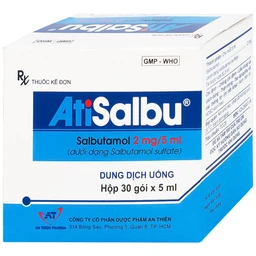 Dung dịch uống Atisalbu 5ml An Thiên điều trị co thắt phế quản do hen, viêm phế quản mãn tính (30 gói)