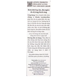 Kem bôi dưỡng ẩm, dịu da Latopic Probiotic Emollient Active Face And Body cream 75ml