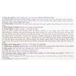 Viên uống giúp điều hòa giấc ngủ giúp ngủ sâu giấc Melatonin Nature's Bounty (60 viên)