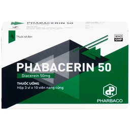 Thuốc uống Phabacerin 50 Pharbaco điều trị thoái hóa khớp (3 vỉ x 10 viên)