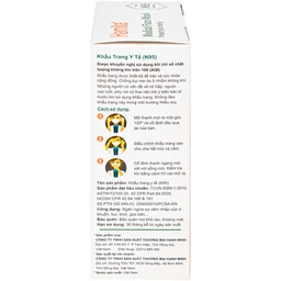 Khẩu trang Hamita N95 màu trắng (10 cái) ngăn khói bụi, vi khuẩn và giọt bắn