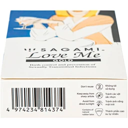 Bao cao su Sagami Love Me Gold siêu mỏng, trơn, không màu không mùi (10 cái)