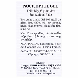 Kem bôi giảm đau Nociceptol120ml anti-douleur polidis giảm đau nhức xương khớp, mỏi cơ, chấn thương