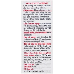 Kem bôi SVR Cicavit+ Creme dưỡng ẩm và làm dịu cho các trường hợp khô da, mẩn đỏ (40ml)