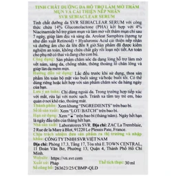 Tinh chất SVR Sebiaclear Serum giảm mụn mờ thâm, làm mịn da (30ml)