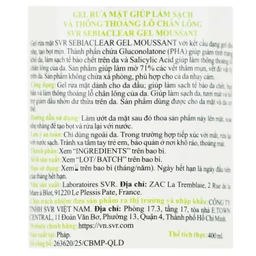 Gel rửa mặt SVR Sebiaclear Moussant làm sạch và giảm dầu cho da dầu (400ml)