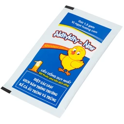 Hỗn dịch uống Akitykity-New 200mg Pharbaco vị ngọt hương cam diệt các loại giun sán, ấu trùng và trứng (2 gói x 1.5g)