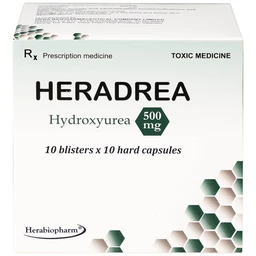 Thuốc Heradrea 500 Herabiopharm điều trị bệnh bạch cầu dòng tủy mạn tính (10 vỉ x 10 viên)