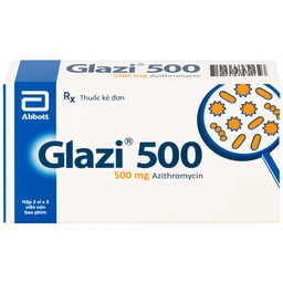 Thuốc Glazi 500 Abbott điều trị viêm xoang cấp, viêm tai giữa cấp, viêm họng, viêm amidan (2 vỉ x 3 viên) 