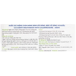 Nước súc miệng giảm mảng báng, bảo vệ răng nứu Dr.Ciccarelli S.O.S Denti chai 400ml