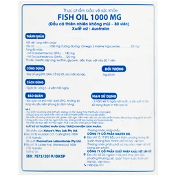 Viên hỗ trợ bổ não Odourless Fish Oil 1000mg Nature's Way (80 viên)