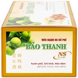 Viên ngậm ho bổ phế Bảo Thanh không đường dùng giảm các chứng ho do cảm lạnh, nhiễm lạnh (20 vỉ x 5 viên)
