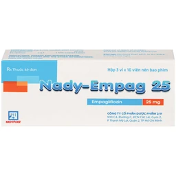 Thuốc Nady-Empag 25mg Nadyphar điều trị cho người lớn bị đái tháo đường type 2 (3 vỉ x 10 viên)