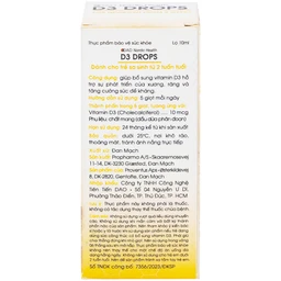 Dung dịch hỗ trợ phát triển xương, răng cho trẻ D3 Drops DAO Nordic Health (10ml)