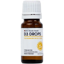 Dung dịch hỗ trợ phát triển xương, răng cho trẻ D3 Drops DAO Nordic Health (10ml)