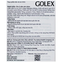 Viên uống hỗ trợ cho người phì đại lành tính tuyến tiền liệt Golex Ocavill (30 viên)