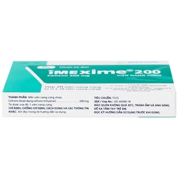 Thuốc Imexime 200 Imexpharm điều trị nhiễm khuẩn đường tiết niệu, viêm thận - bể thận (2 vỉ x 10 viên)