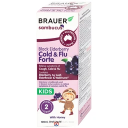 Siro hỗ trợ giảm các triệu chứng ho sổ mũi do cảm Black ElderBerry Cold And Flu Forte (100ml)