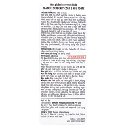 Siro hỗ trợ giảm các triệu chứng ho sổ mũi do cảm Black ElderBerry Cold And Flu Forte (100ml)