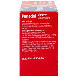 Viên nén Panadol Extra With Optizorb GSK giảm đau, hạ sốt nhanh, không gây buồn ngủ (12 vỉ x 10 viên)